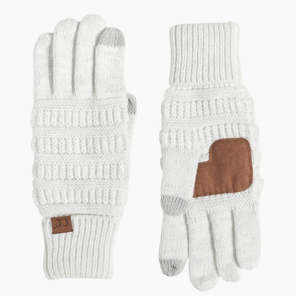 Accessories - CC Knitted Touch Screen Compatible Gloves Ivory